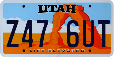 UT license plate Z476UT