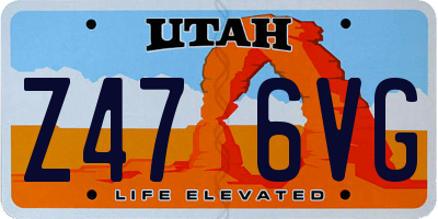 UT license plate Z476VG