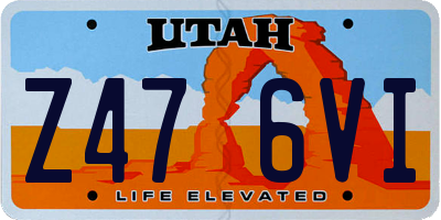 UT license plate Z476VI