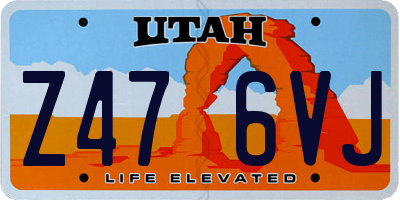 UT license plate Z476VJ