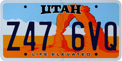 UT license plate Z476VQ