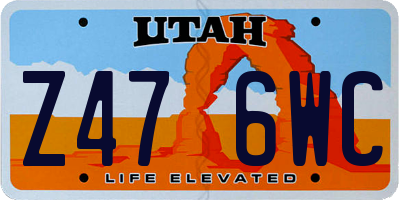 UT license plate Z476WC