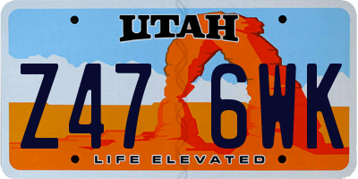UT license plate Z476WK