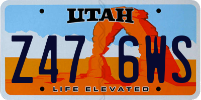 UT license plate Z476WS