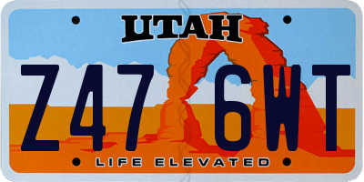 UT license plate Z476WT