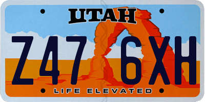 UT license plate Z476XH
