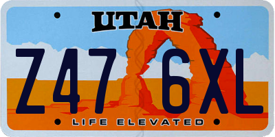 UT license plate Z476XL