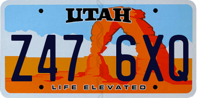 UT license plate Z476XQ
