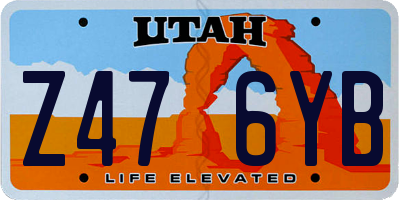 UT license plate Z476YB