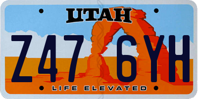UT license plate Z476YH