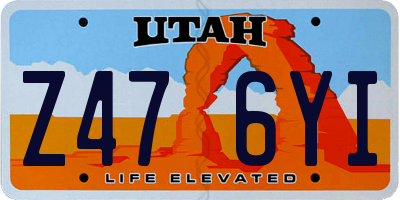 UT license plate Z476YI