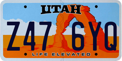 UT license plate Z476YQ