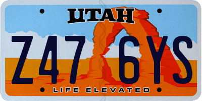 UT license plate Z476YS
