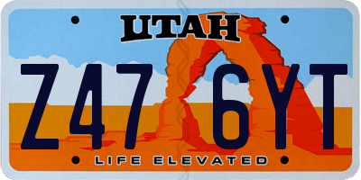 UT license plate Z476YT