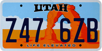 UT license plate Z476ZB