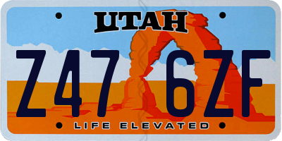 UT license plate Z476ZF