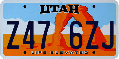 UT license plate Z476ZJ