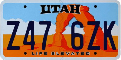UT license plate Z476ZK