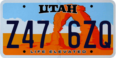 UT license plate Z476ZQ