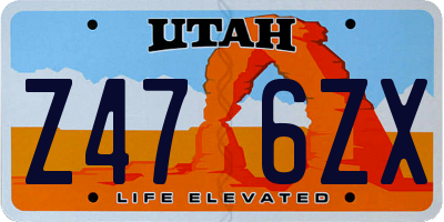 UT license plate Z476ZX
