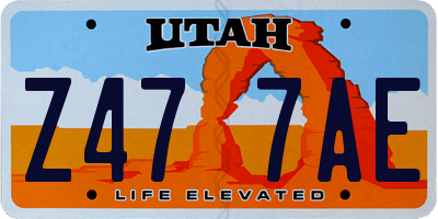 UT license plate Z477AE