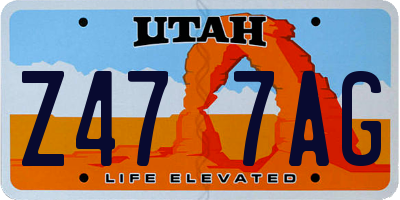 UT license plate Z477AG