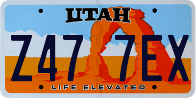 UT license plate Z477EX