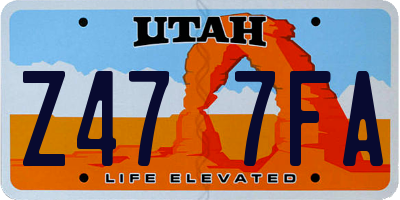 UT license plate Z477FA