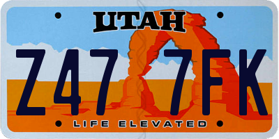 UT license plate Z477FK