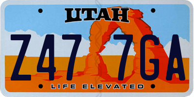 UT license plate Z477GA