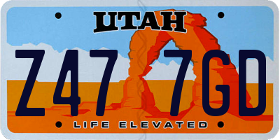 UT license plate Z477GD
