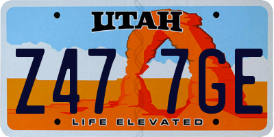 UT license plate Z477GE
