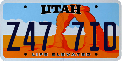 UT license plate Z477ID