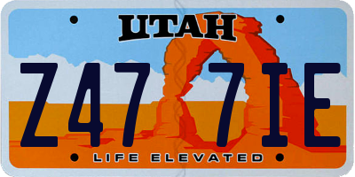 UT license plate Z477IE