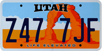 UT license plate Z477JF