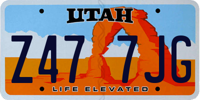 UT license plate Z477JG