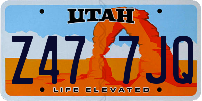UT license plate Z477JQ