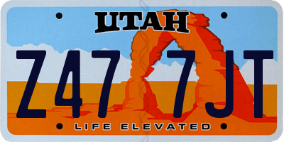 UT license plate Z477JT