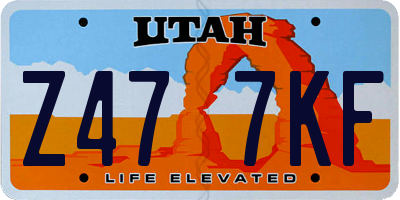 UT license plate Z477KF