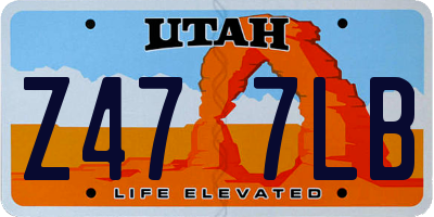 UT license plate Z477LB