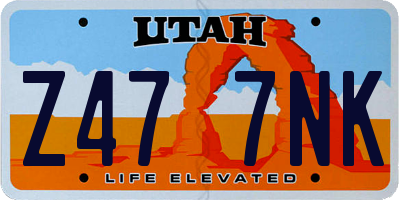 UT license plate Z477NK