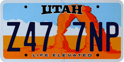 UT license plate Z477NP