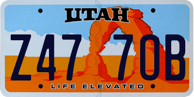 UT license plate Z477OB