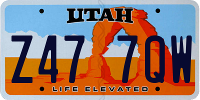 UT license plate Z477QW
