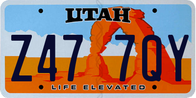 UT license plate Z477QY