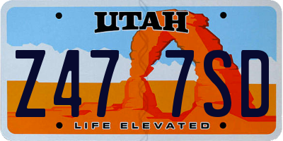 UT license plate Z477SD