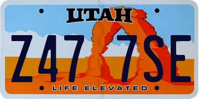 UT license plate Z477SE