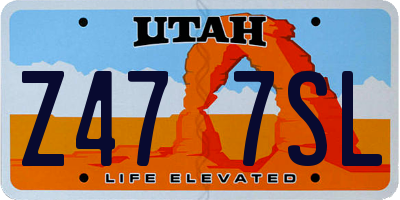 UT license plate Z477SL