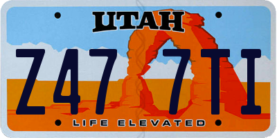 UT license plate Z477TI
