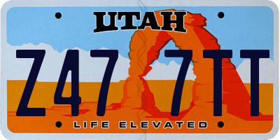 UT license plate Z477TT